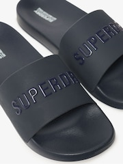 Superdry Blue Logo Vegan Pool Sliders - Image 6 of 8