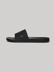 Superdry Black Logo Vegan Pool Sliders - Image 2 of 7