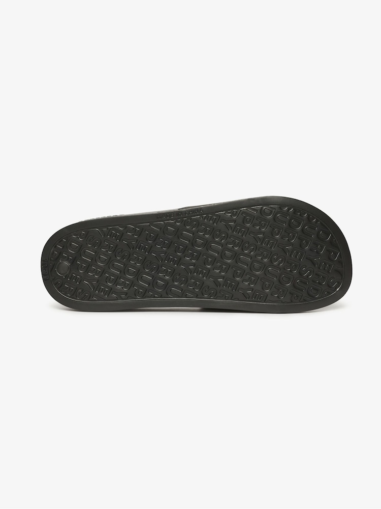 Superdry Black Logo Vegan Pool Sliders - Image 4 of 7