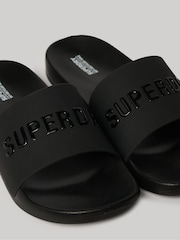 Superdry Black Logo Vegan Pool Sliders - Image 5 of 7
