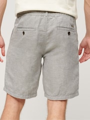 Superdry Grey Drawstring Linen Shorts - Image 2 of 4
