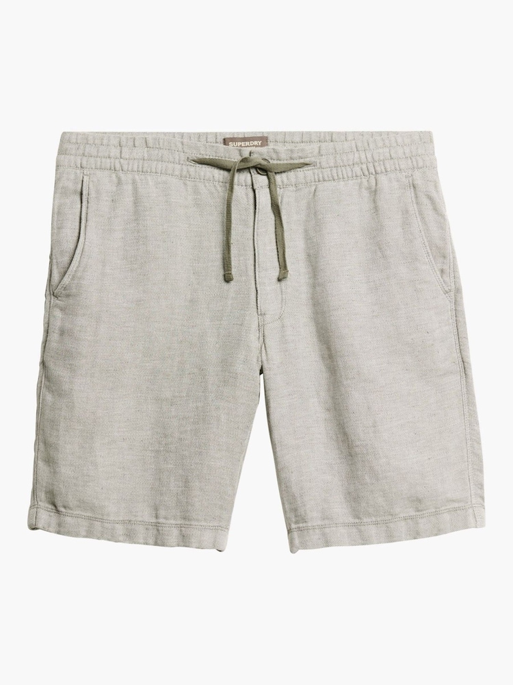 Superdry Grey Drawstring Linen Shorts - Image 4 of 4