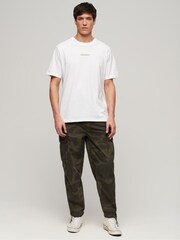 Superdry Khaki Camo 100% Cotton Baggy Parachute Trousers - Image 3 of 6