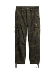 Superdry Khaki Camo 100% Cotton Baggy Parachute Trousers - Image 5 of 6