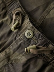 Superdry Khaki Camo 100% Cotton Baggy Parachute Trousers - Image 6 of 6