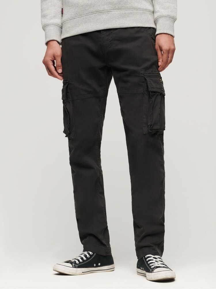 Superdry Black 100% Cotton Core Cargo Trousers - Image 1 of 5