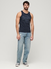 Superdry Blue Classic VL Heritage 100% Cotton Vest - Image 2 of 6
