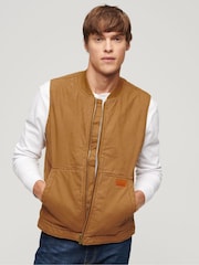Superdry Brown SURPLUS WORKWEAR VEST - Image 1 of 6