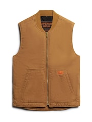 Superdry Brown SURPLUS WORKWEAR VEST - Image 4 of 6