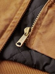Superdry Brown Surplus Hoodieed Bomber 100% Cotton Jacket - Image 5 of 6