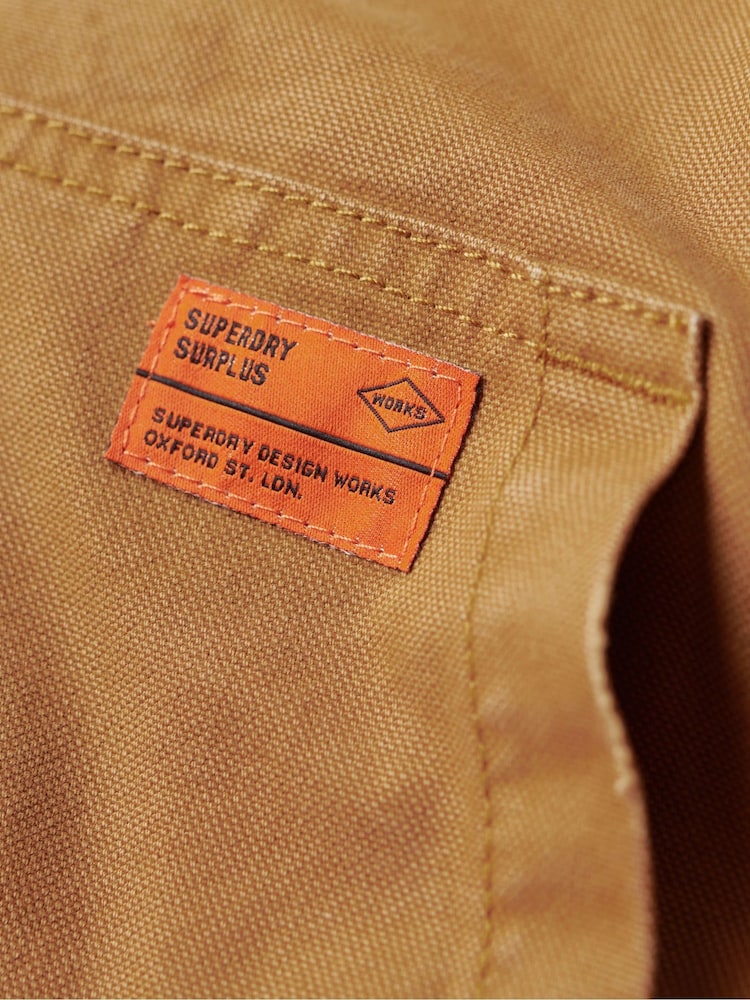Superdry Brown Surplus Hoodieed Bomber 100% Cotton Jacket - Image 6 of 6