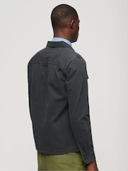 Superdry Blue 100% Cotton Canvas Shirt - Image 2 of 5