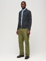 Superdry Blue 100% Cotton Canvas Shirt - Image 3 of 5