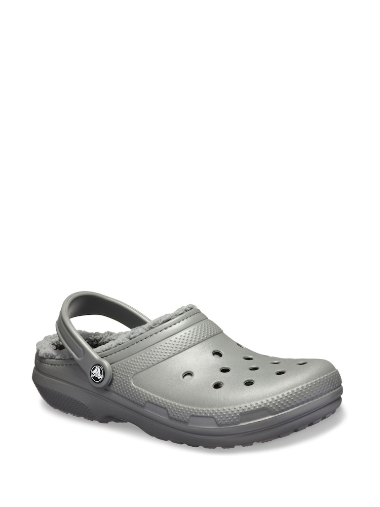 Crocs Grey Classic Lined Clogs - Image 2 of 6