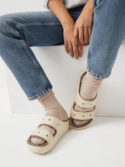 Crocs Classic Faux Fur Lined Cozzzy Sandals - Image 1 of 5