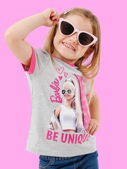 Character Grey 100% Cotton Barbie 'Be Unique' T-Shirt - Image 1 of 5