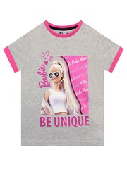 Character Grey 100% Cotton Barbie 'Be Unique' T-Shirt - Image 2 of 5