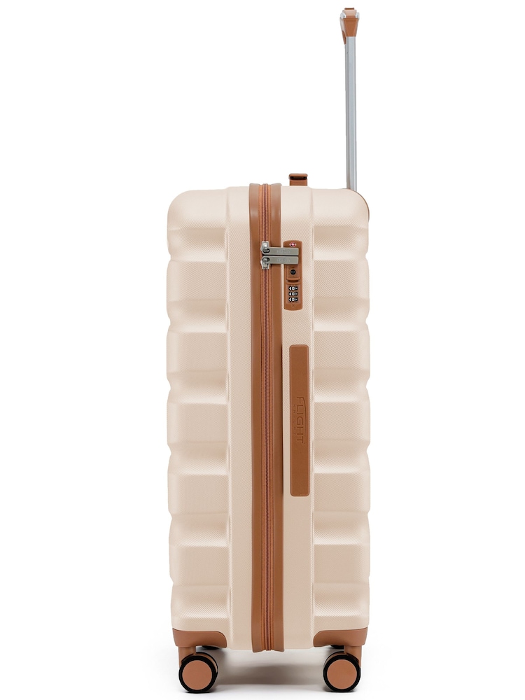 Flight Knight Beige 8 Wheel ABS Hard Case Hold Suitcase - Image 2 of 4