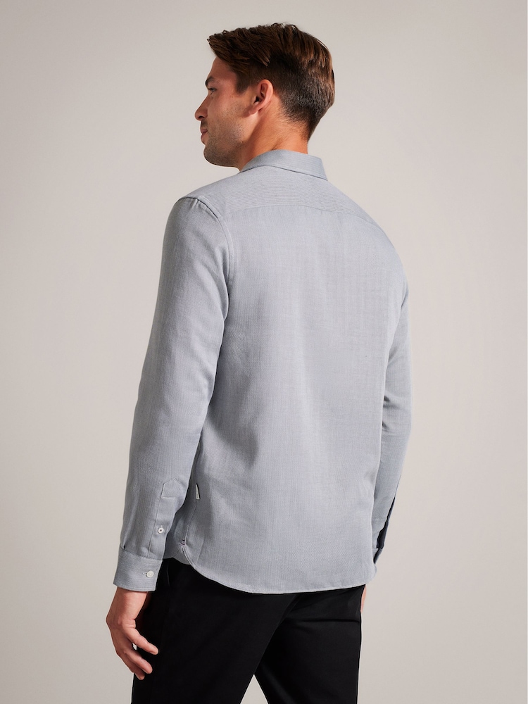 Ted Baker Grey Crotone Herringbone Shirt - Image 2 of 7