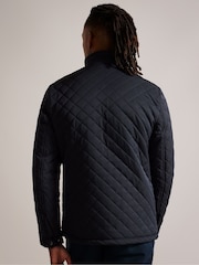 Ted Baker Blue Finnich Diamond Quilt Funnel Jacket - Image 2 of 7