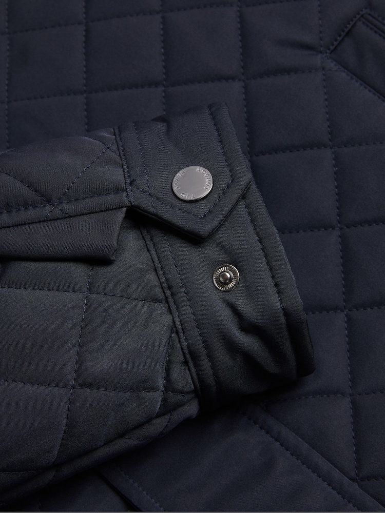 Ted Baker Blue Finnich Diamond Quilt Funnel Jacket - Image 7 of 7