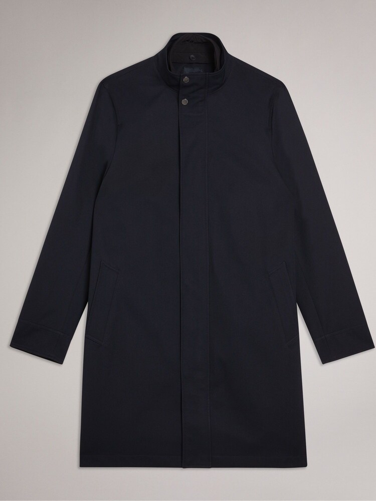 Ted Baker Blue Erolson Nylon Funnel Neck Coat - Image 7 of 7 Ted Baker Blue Erolson Nylon Funnel Neck Coat - Image 7 of 7