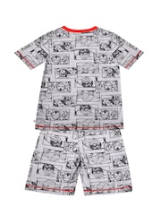 Brand Threads Grey Marvel Boys Short Pyjama Set - Image 5 of 5
