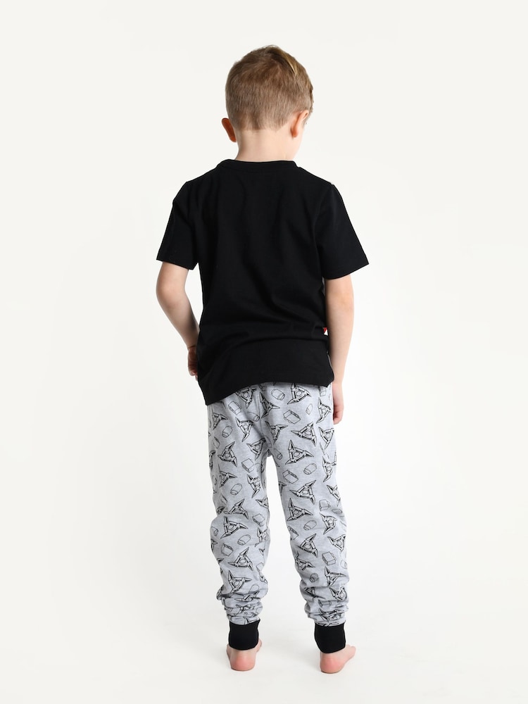 Brand Threads Black Chrome Boys 100% Cotton LEGO Ninjago Pyjamas Set - Image 2 of 4