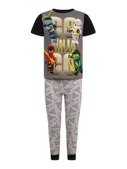Brand Threads Black Chrome Boys 100% Cotton LEGO Ninjago Pyjamas Set - Image 3 of 4