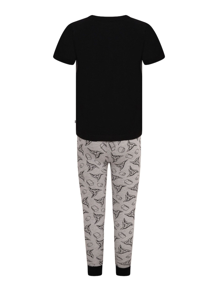 Brand Threads Black Chrome Boys 100% Cotton LEGO Ninjago Pyjamas Set - Image 4 of 4