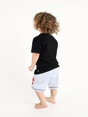Brand Threads Black Boys 100% Cotton Marvel Spiderman Short Pyjamas Set - Image 2 of 4