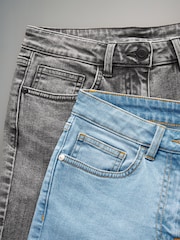 The Set Grey/Light Blue 2 Pack Denim Straight Leg Jeans - Image 9 of 9