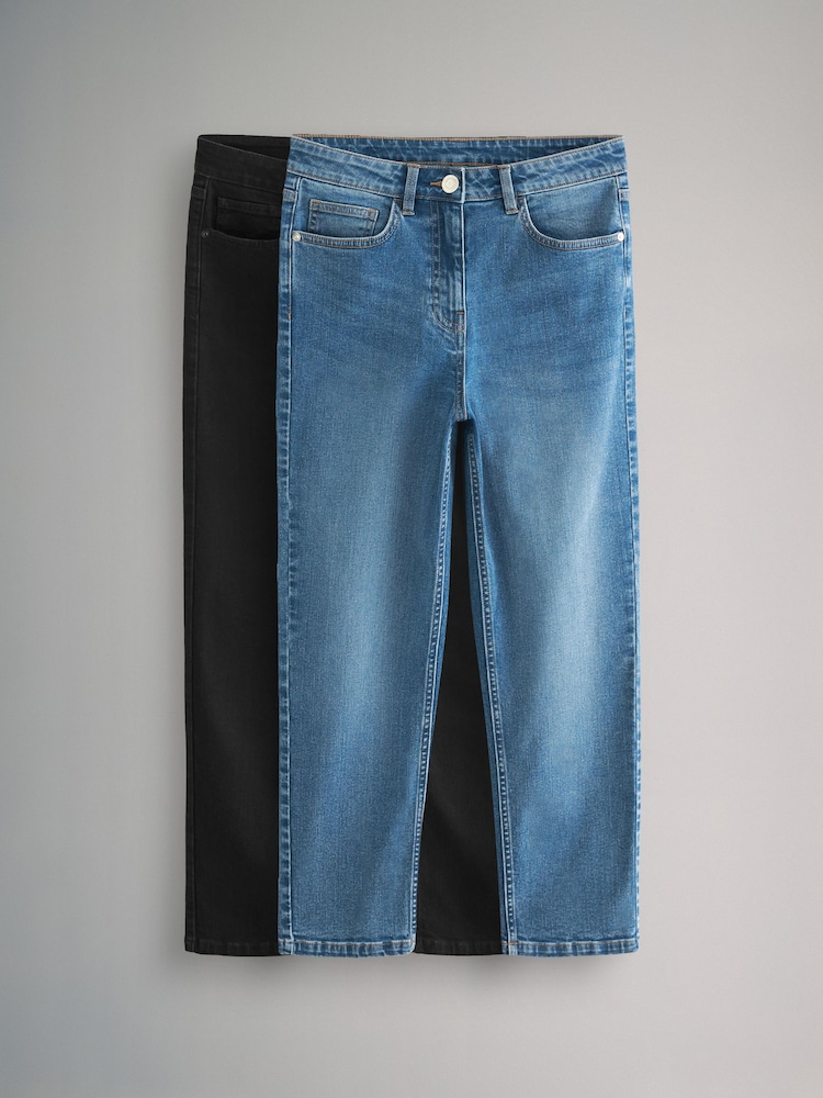 The Set Black/Blue 2 Pack Denim Straight Leg Jeans - Image 1 of 8