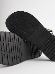 Green/Ecru Webbing Chunky Sandals - Image 7 of 8