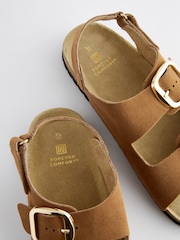 Golden Tan Back Strap Leather Footbed Sandals - Image 4 of 5