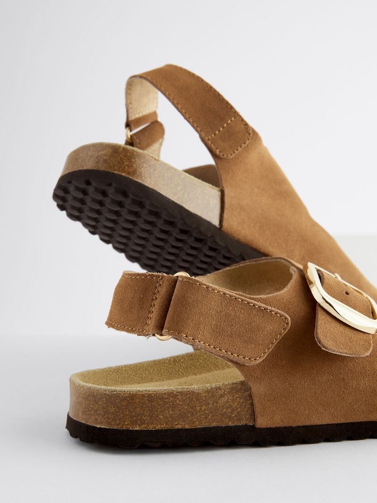 Golden Tan Back Strap Leather Footbed Sandals - Image 5 of 5