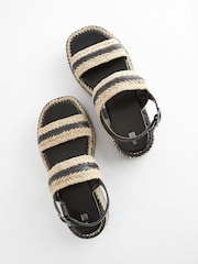 Monochrome Espadrille Flatform Sandals - Image 4 of 7