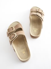 Neutral Forever Comfort® Leather Double Strap Footbed Sandals - Image 5 of 8