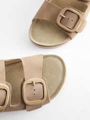 Neutral Forever Comfort® Leather Double Strap Footbed Sandals - Image 7 of 8