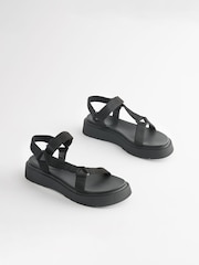 Black Webbing Chunky Sandals - Image 6 of 9