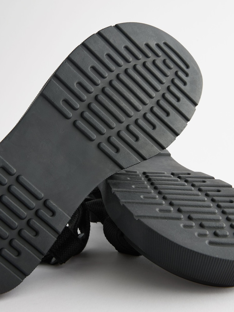 Black Webbing Chunky Sandals - Image 9 of 9