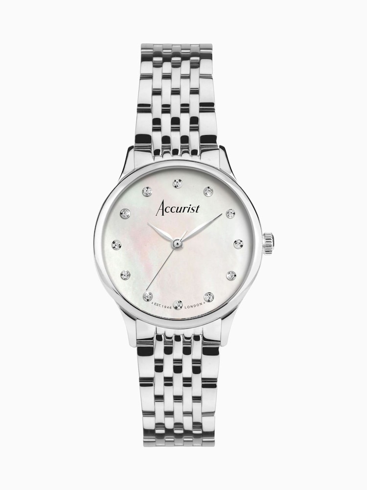 Accurist Ladies Silver Tone Dress Stainless Steel Bracelet 28mm Watch - Image 1 of 6