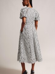 Ted Baker Ayyah Full Skirted Lace Midi Black Dress - Image 2 of 5