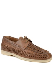 Jones Bootmaker Tan Percey Leather Moccasin Shoes - Image 2 of 5