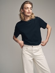 The Set Black/Grey/White/Stripe 4 Pack 100% Cotton Short Sleeved Relaxed T-Shirts - Image 1 of 11