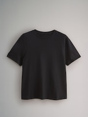 The Set Black/Grey/White/Stripe 4 Pack 100% Cotton Short Sleeved Relaxed T-Shirts - Image 7 of 11