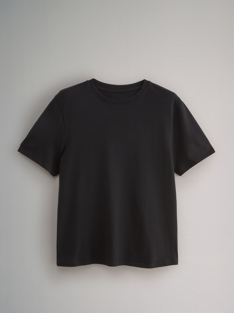 The Set Black/Grey/White/Stripe 4 Pack Short Sleeved Relaxed T-Shirts - Image 7 of 11