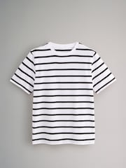 The Set Black/Grey/White/Stripe 4 Pack 100% Cotton Short Sleeved Relaxed T-Shirts - Image 8 of 11