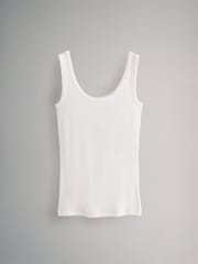 The Set Black/Khaki Green/White 3 Pack Ribbed Scoop Neck Vests - Image 9 of 10