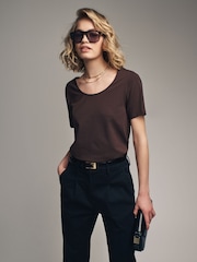 The Set Black/Brown/Neutral/Nude/White 5 Pack Slouch Short Sleeve T-Shirt - Image 2 of 13